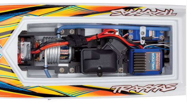 TRX38104-8ORNG Blast Elektro Rennboot TRAXXAS weiß/orange 23-Zoll Brushed
